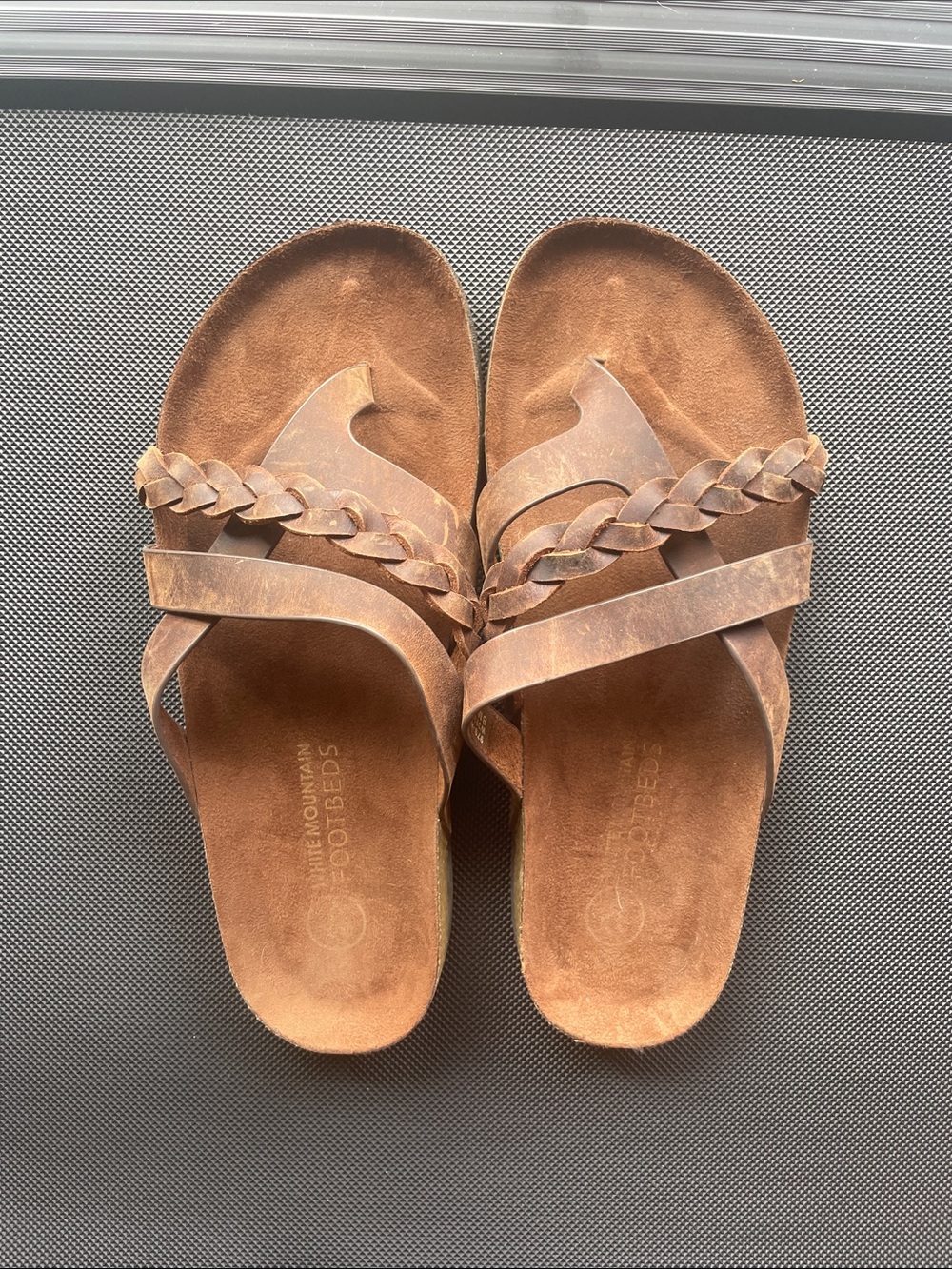 White Mountain Brown Braided Strap Footbed Sandals - Picture 4 of 4